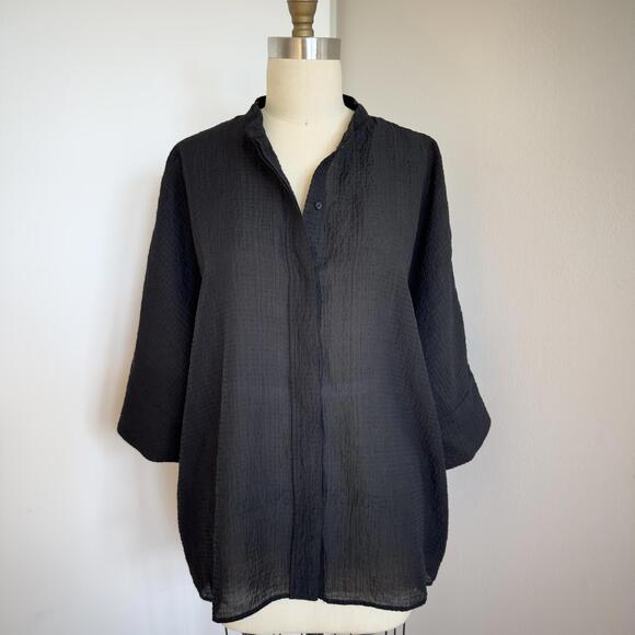 COS Granddad Collar Relaxed Exaggerated Silhouette Oversized M in Black - Picture 2 of 9